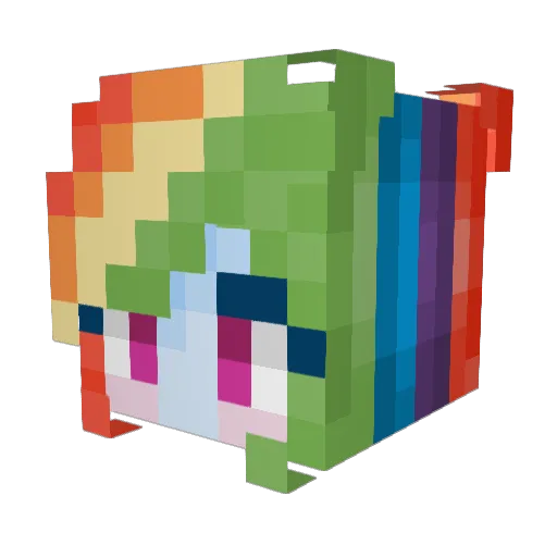 geniespeed Minecraft avatar head, 3D render