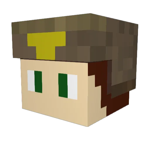 genius_in_person Minecraft avatar head, 3D render