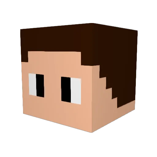 genmud Minecraft avatar head, 3D render