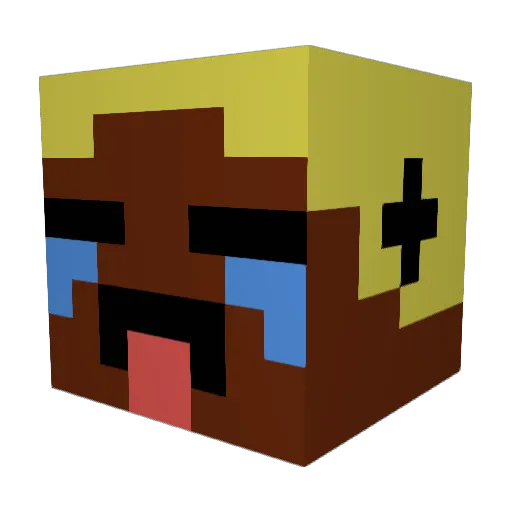 genocried Minecraft avatar head, 3D render