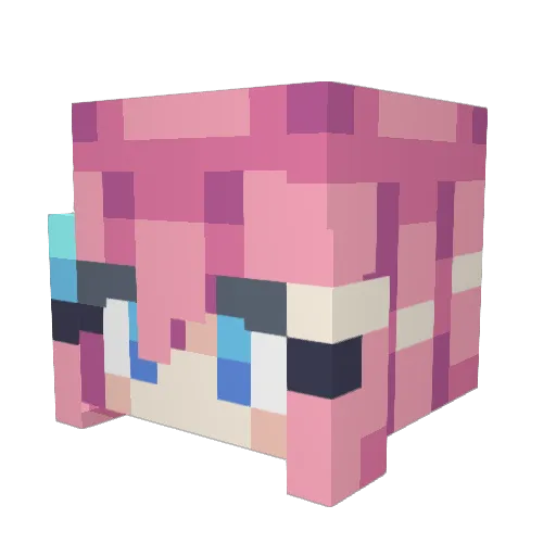genutzu Minecraft avatar head, 3D render