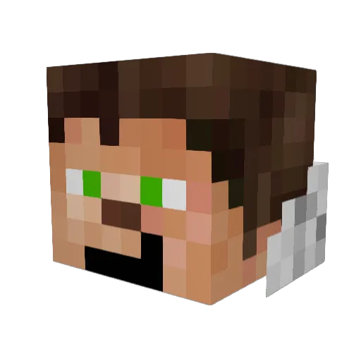 geoffgoldblum Minecraft avatar head, 3D render