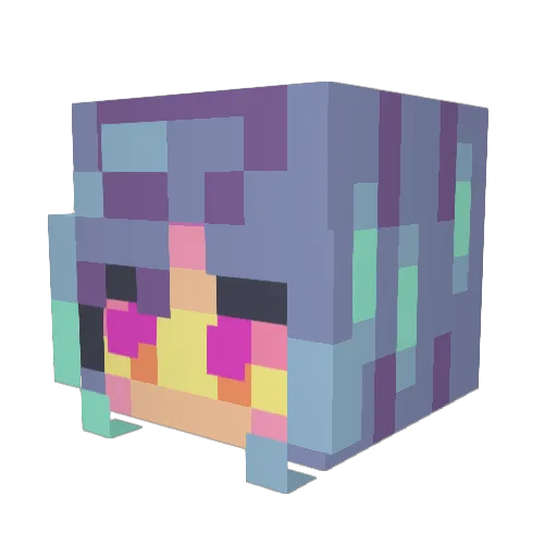 geosunsetmoth Minecraft avatar head, 3D render