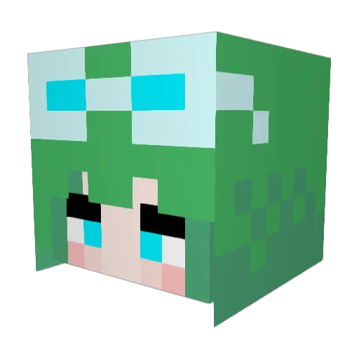 gerobom Minecraft avatar head, 3D render