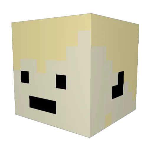 geronimeow Minecraft avatar head, 3D render
