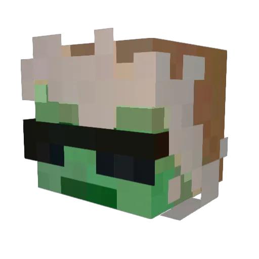 gerppy Minecraft avatar head, 3D render
