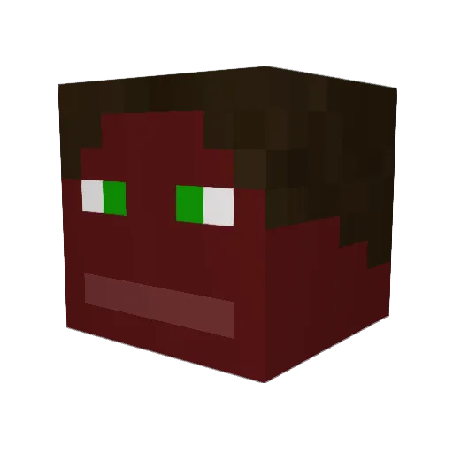 gerxy Minecraft avatar head, 3D render