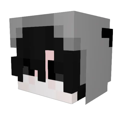 gesturer Minecraft avatar head, 3D render