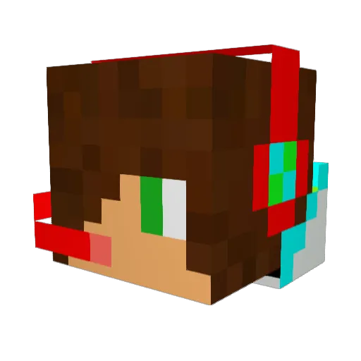 getamu Minecraft avatar head, 3D render