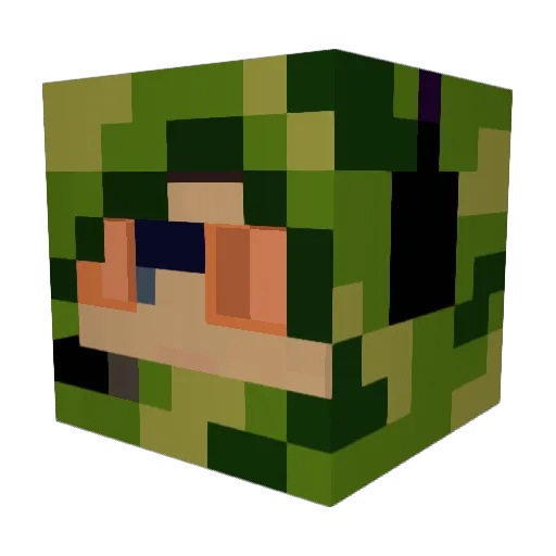 gfvgk Minecraft avatar head, 3D render