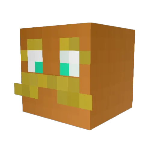 ggmen Minecraft avatar head, 3D render