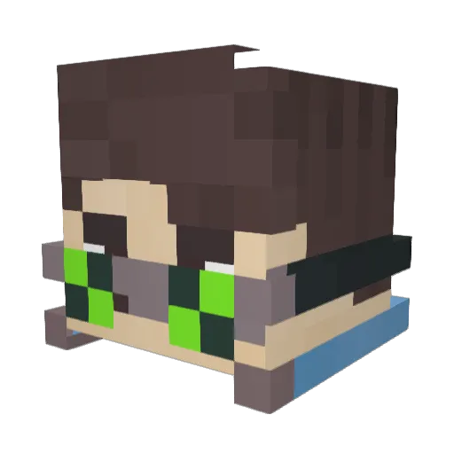 ghatello Minecraft avatar head, 3D render
