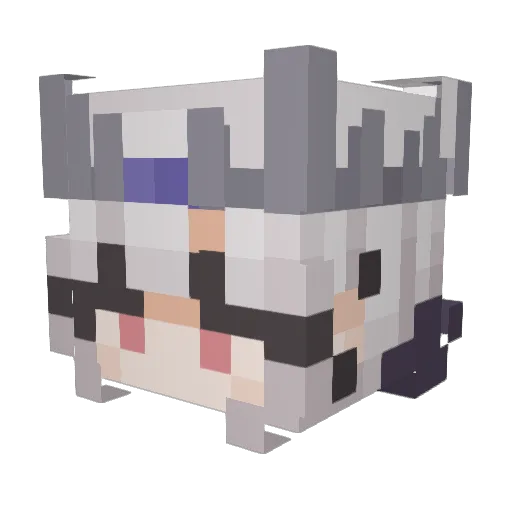 ghiblio Minecraft avatar head, 3D render