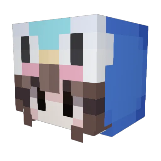 ghilia Minecraft avatar head, 3D render