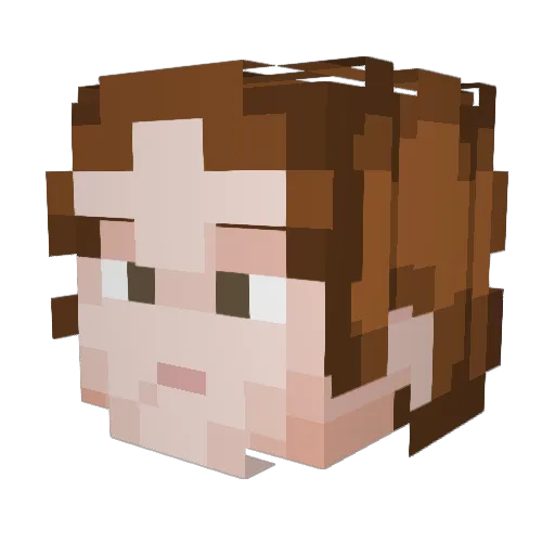 ghipag Minecraft avatar head, 3D render