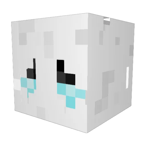 ghosify_ Minecraft avatar head, 3D render
