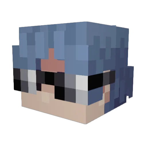 ghost_S22 Minecraft avatar head, 3D render