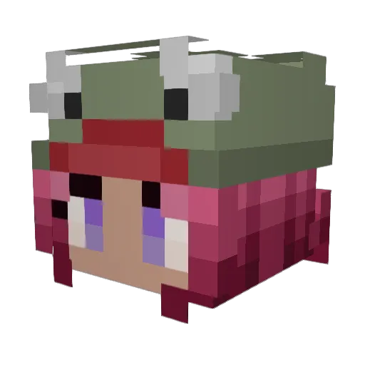 ghost_cups Minecraft avatar head, 3D render