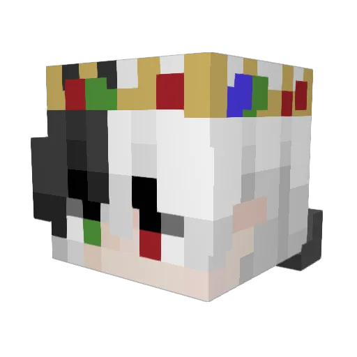 ghosthee Minecraft avatar head, 3D render
