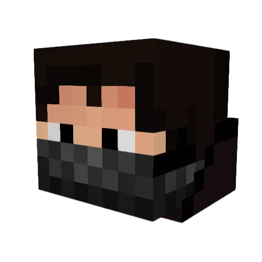 ghostlokk Minecraft avatar head, 3D render