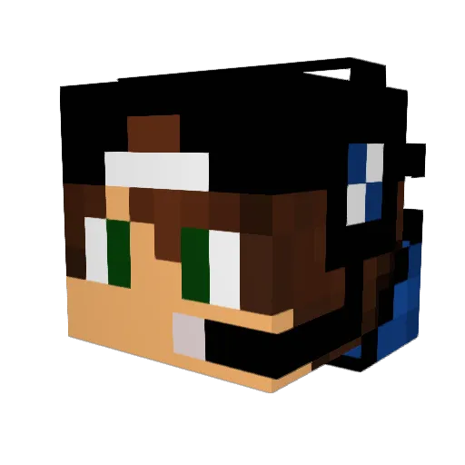ghostly808 Minecraft avatar head, 3D render