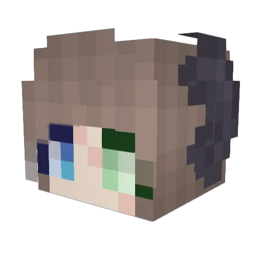 ghostly_kitkat Minecraft avatar head, 3D render