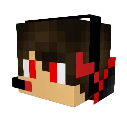 ghostlytico Minecraft avatar head, 3D render