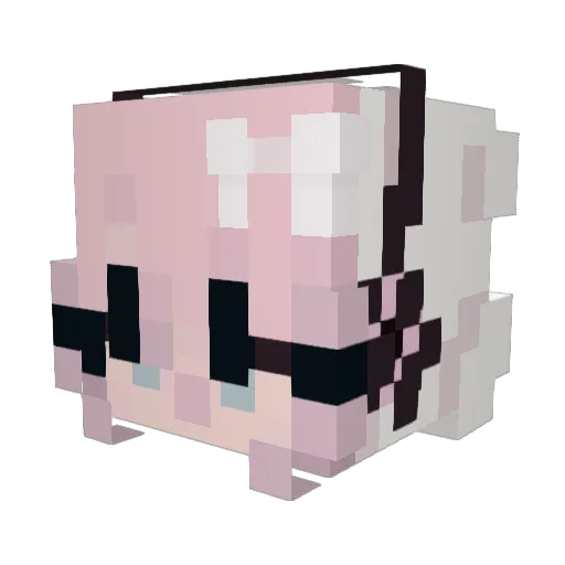 ghostlyxoxo Minecraft avatar head, 3D render