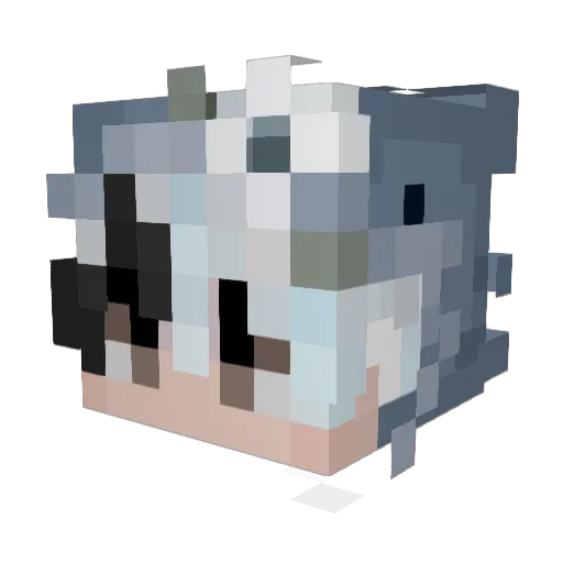 ghostraay Minecraft avatar head, 3D render
