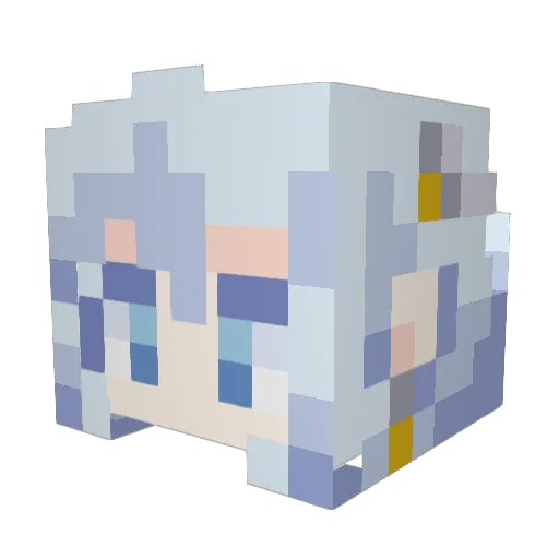ghostrayy Minecraft avatar head, 3D render