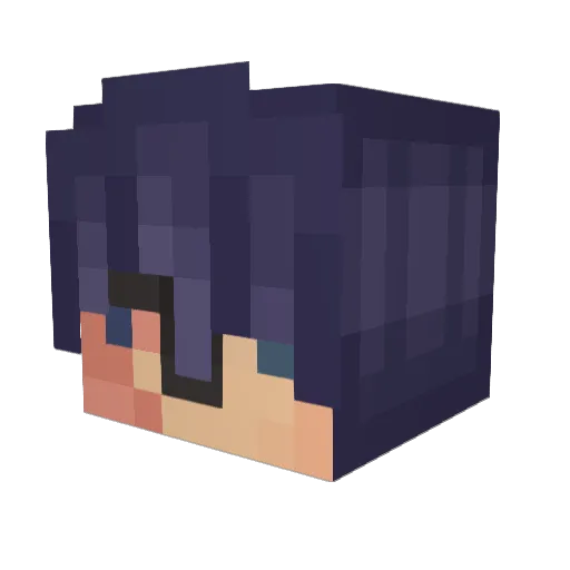 ghosttauk Minecraft avatar head, 3D render