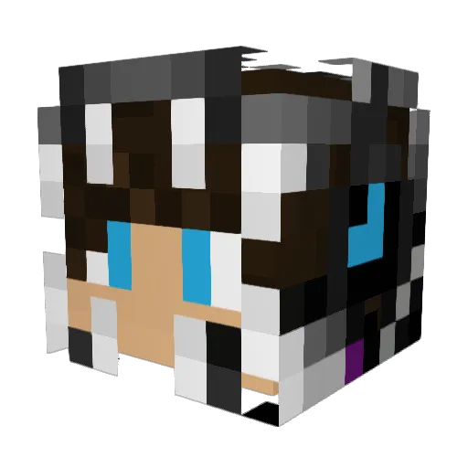 ghostvanilla Minecraft avatar head, 3D render