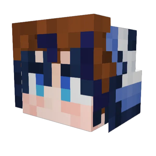 ghostysub Minecraft avatar head, 3D render