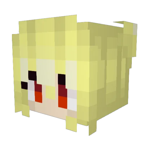 ghostyuyu Minecraft avatar head, 3D render