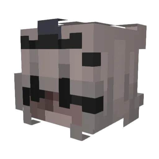 ghoulishlevii Minecraft avatar head, 3D render