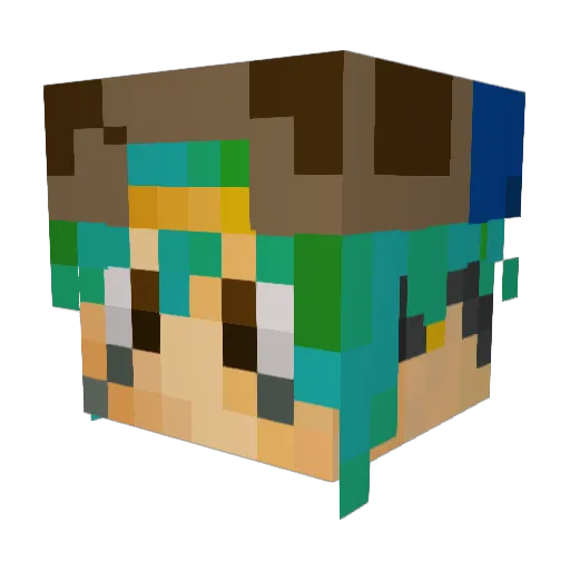 giafont Minecraft avatar head, 3D render