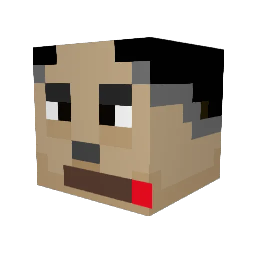giantpass Minecraft avatar head, 3D render