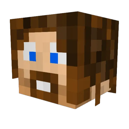 gibhaus Minecraft avatar head, 3D render