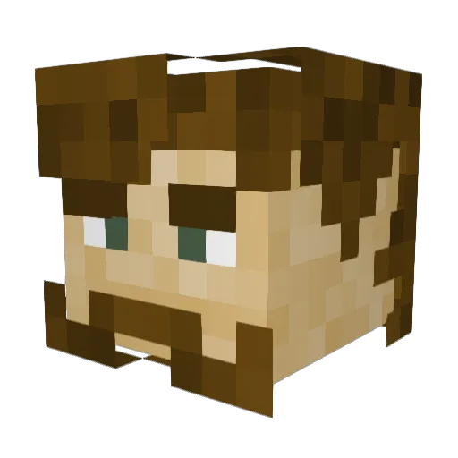 gibsonized Minecraft avatar head, 3D render