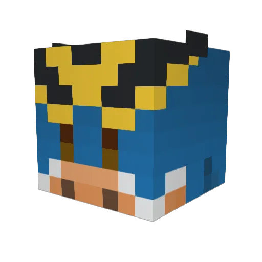 gicha Minecraft avatar head, 3D render