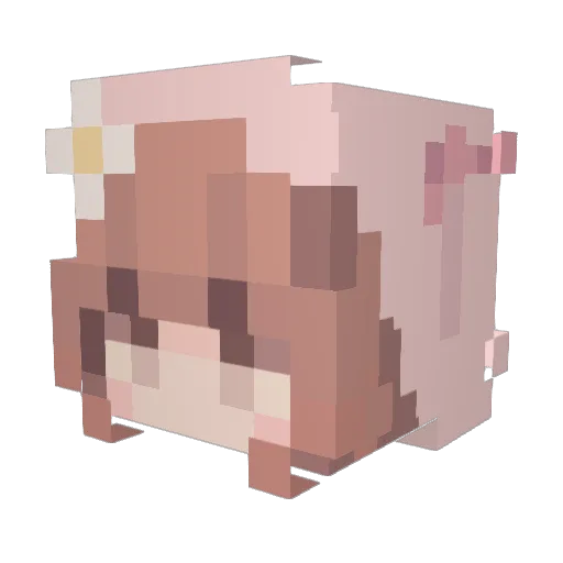 gigglesfree Minecraft avatar head, 3D render