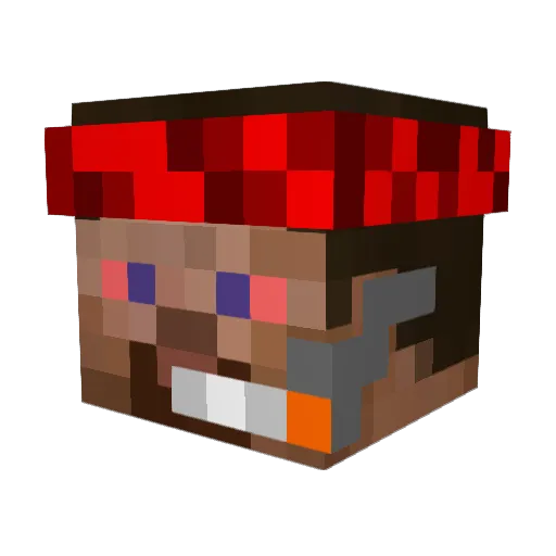 gilgatex Minecraft avatar head, 3D render