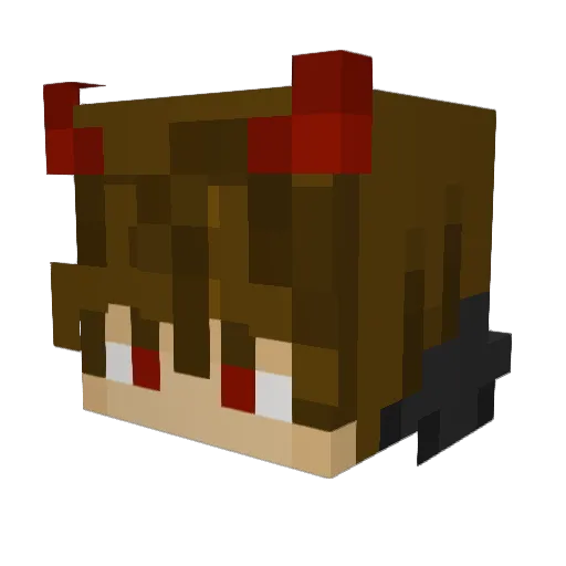 gin4aaaa Minecraft avatar head, 3D render