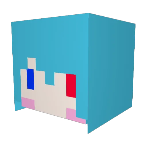 gingabi Minecraft avatar head, 3D render