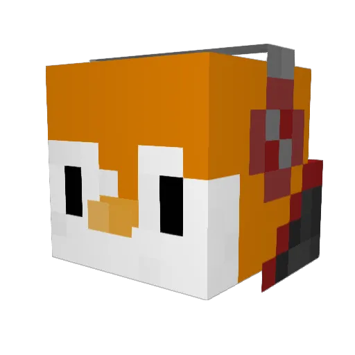 ginger_penguin Minecraft avatar head, 3D render