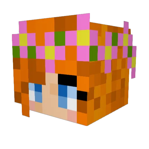 gingermynx Minecraft avatar head, 3D render
