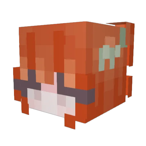gingerren Minecraft avatar head, 3D render
