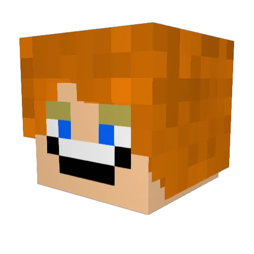 gingerrman Minecraft avatar head, 3D render