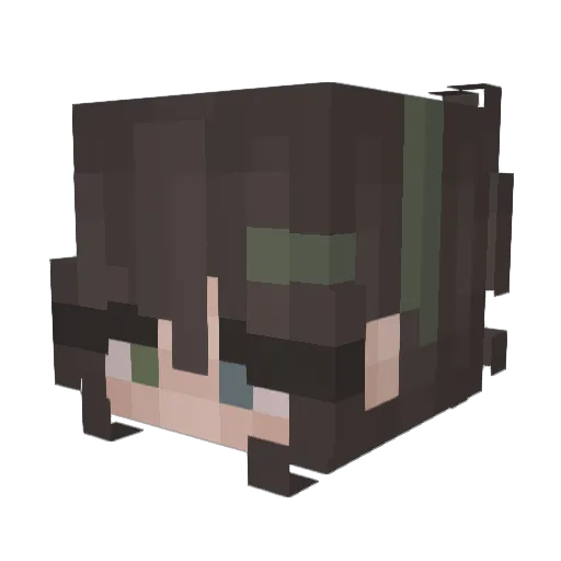 gingham Minecraft avatar head, 3D render