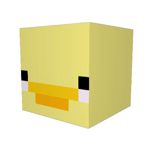 gingky Minecraft avatar head, 3D render